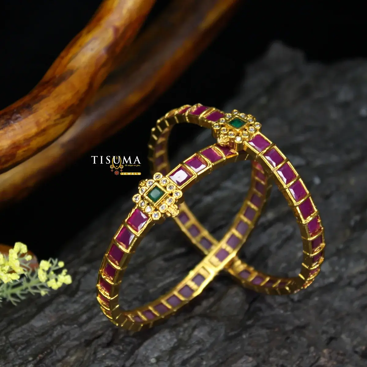Kemp Floral Halo Bangles